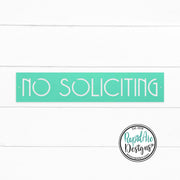 No Soliciting Metal Sign | MCM Font | Wall Mounted | Powder Coated Steel Property Signage