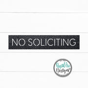 No Soliciting Metal Sign | Modern Deco Font | Wall Mounted | Powder Coated Steel Property Signage