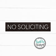 No Soliciting Metal Sign | Modern Deco Font | Wall Mounted | Powder Coated Steel Property Signage