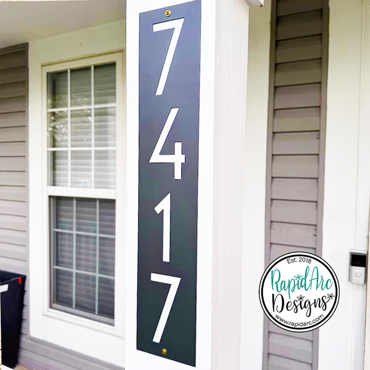Mid Century Modern Vertical House Number Sign