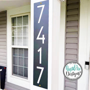 Mid Century Modern Vertical House Number Sign