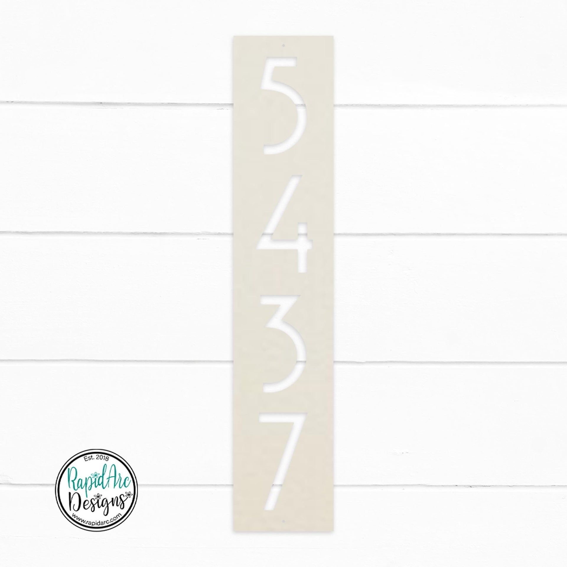 Mid Century Modern Vertical House Number Sign