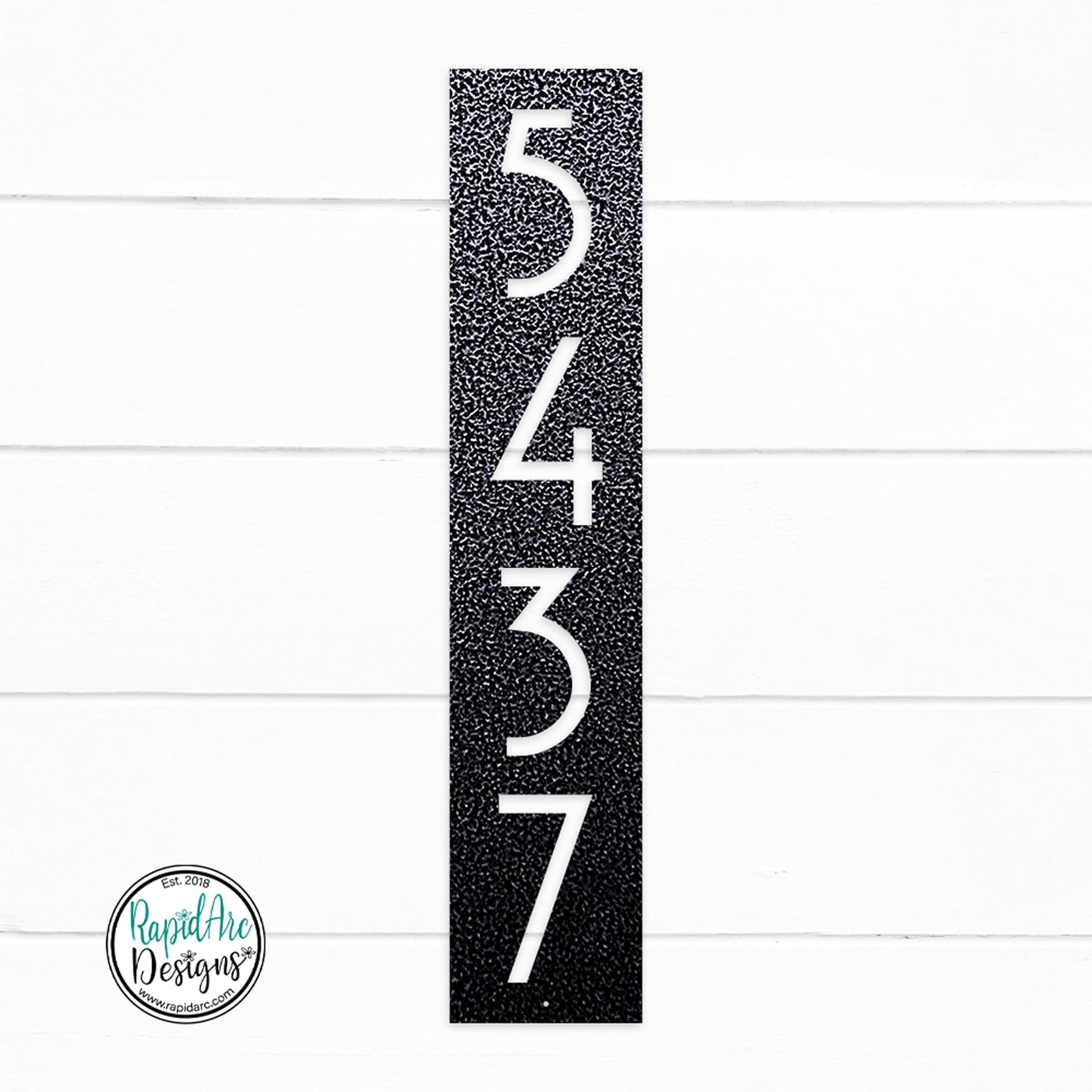 Mid Century Modern Vertical House Number Sign