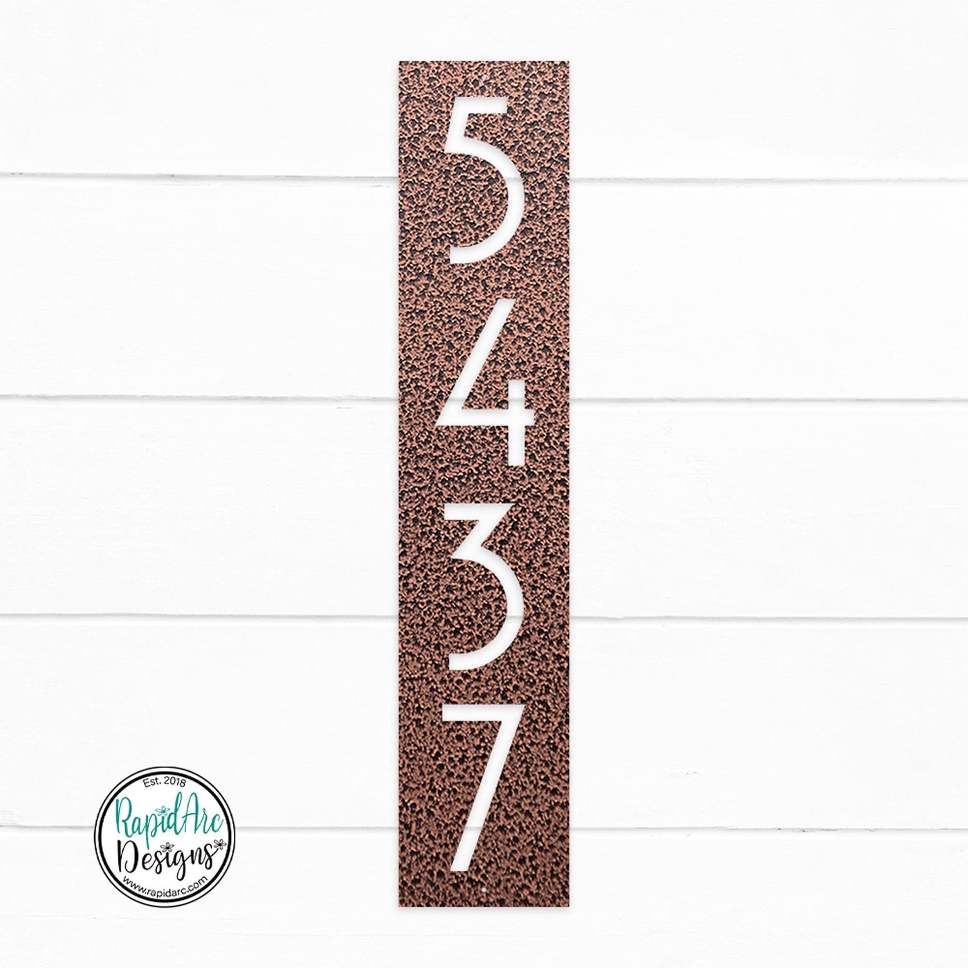 Mid Century Modern Vertical House Number Sign