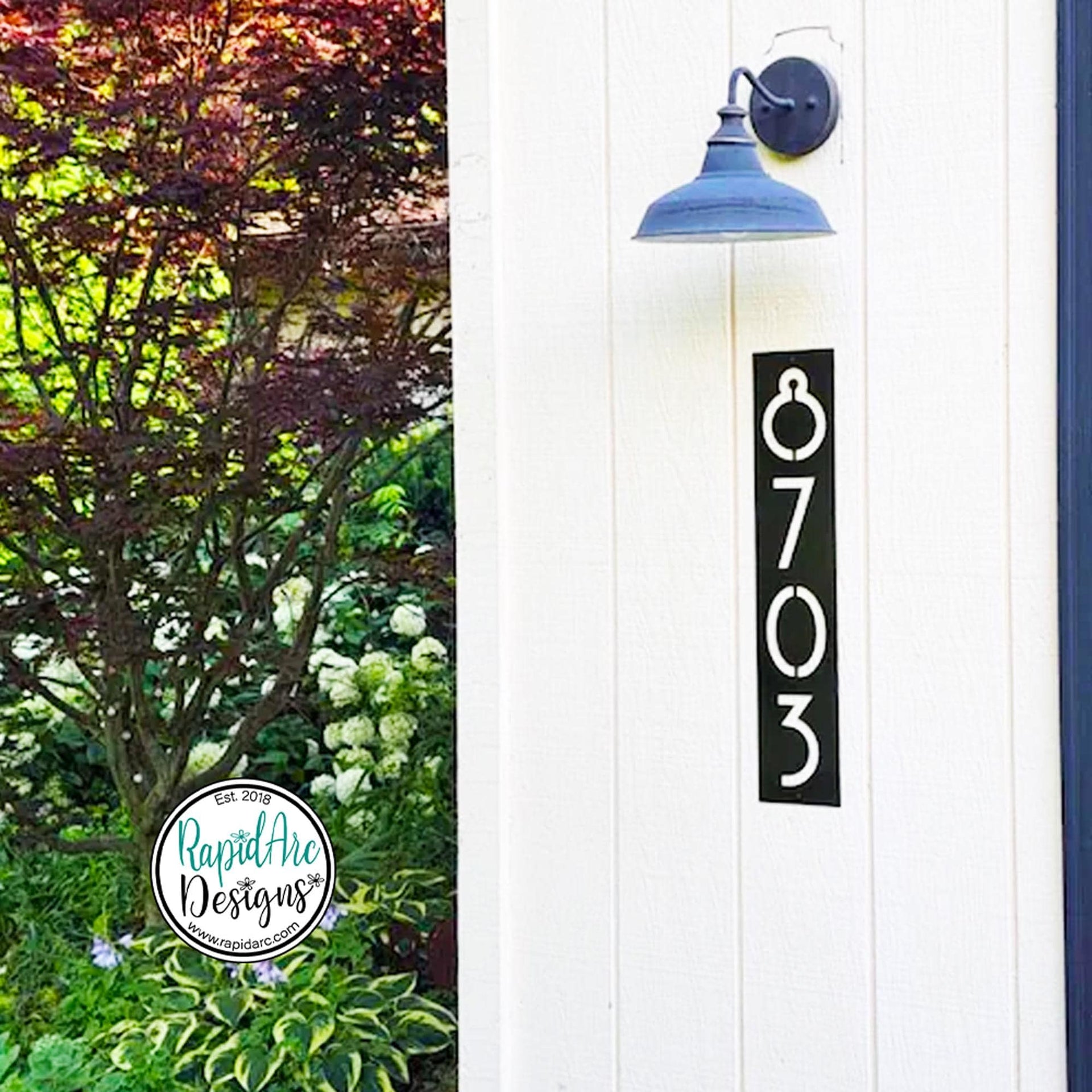 Mid Century Modern Vertical House Number Sign