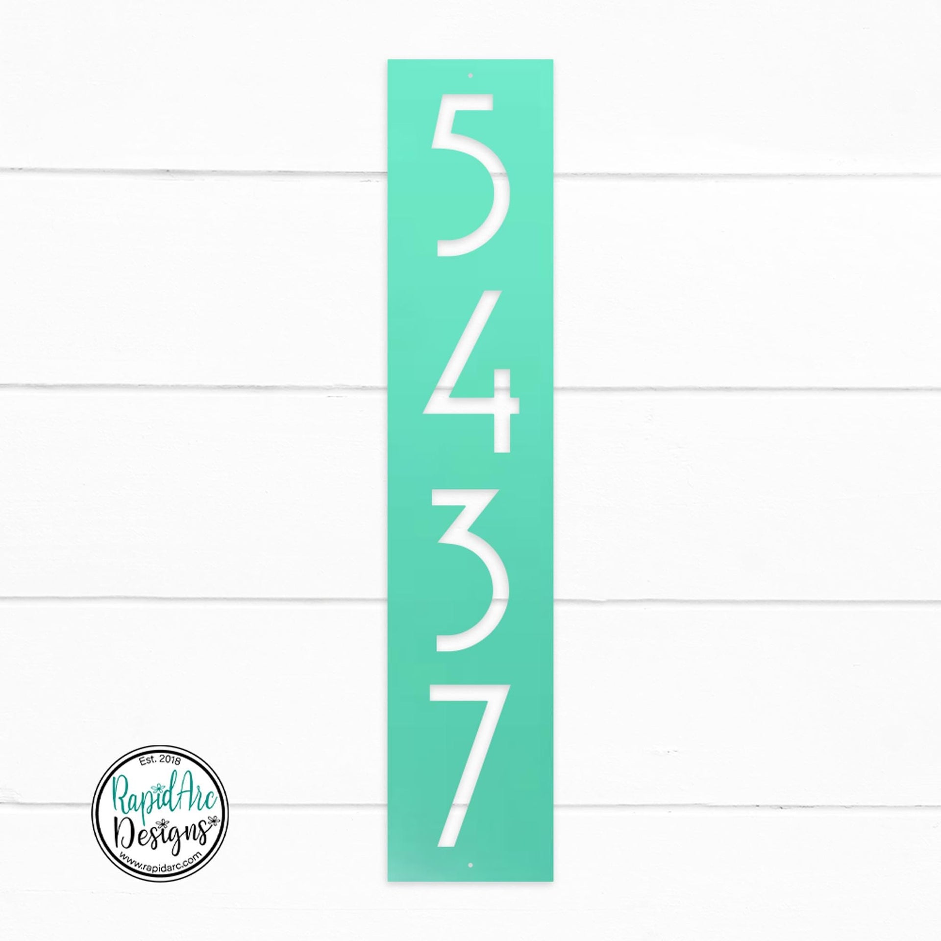 Mid Century Modern Vertical House Number Sign