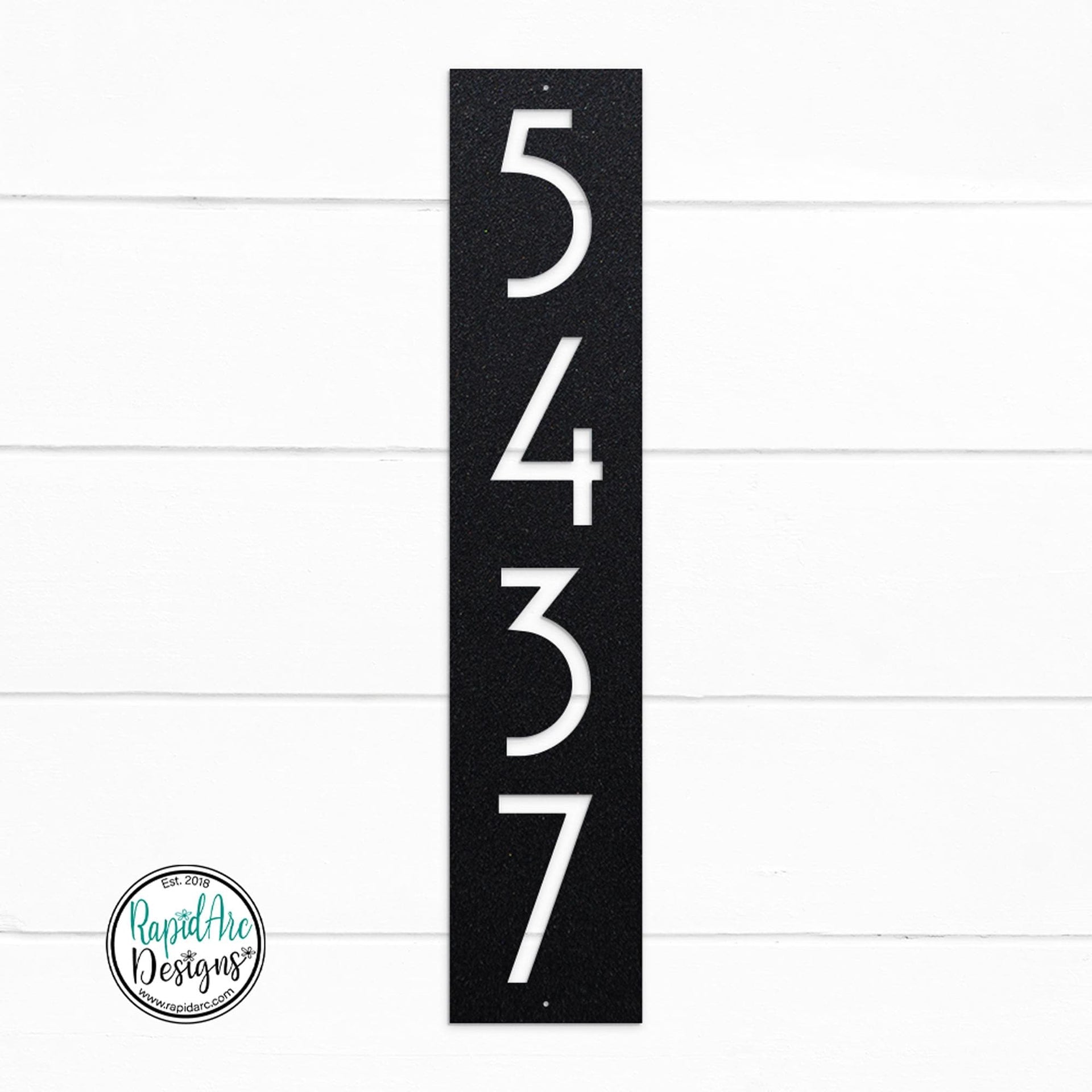 Mid Century Modern Vertical House Number Sign
