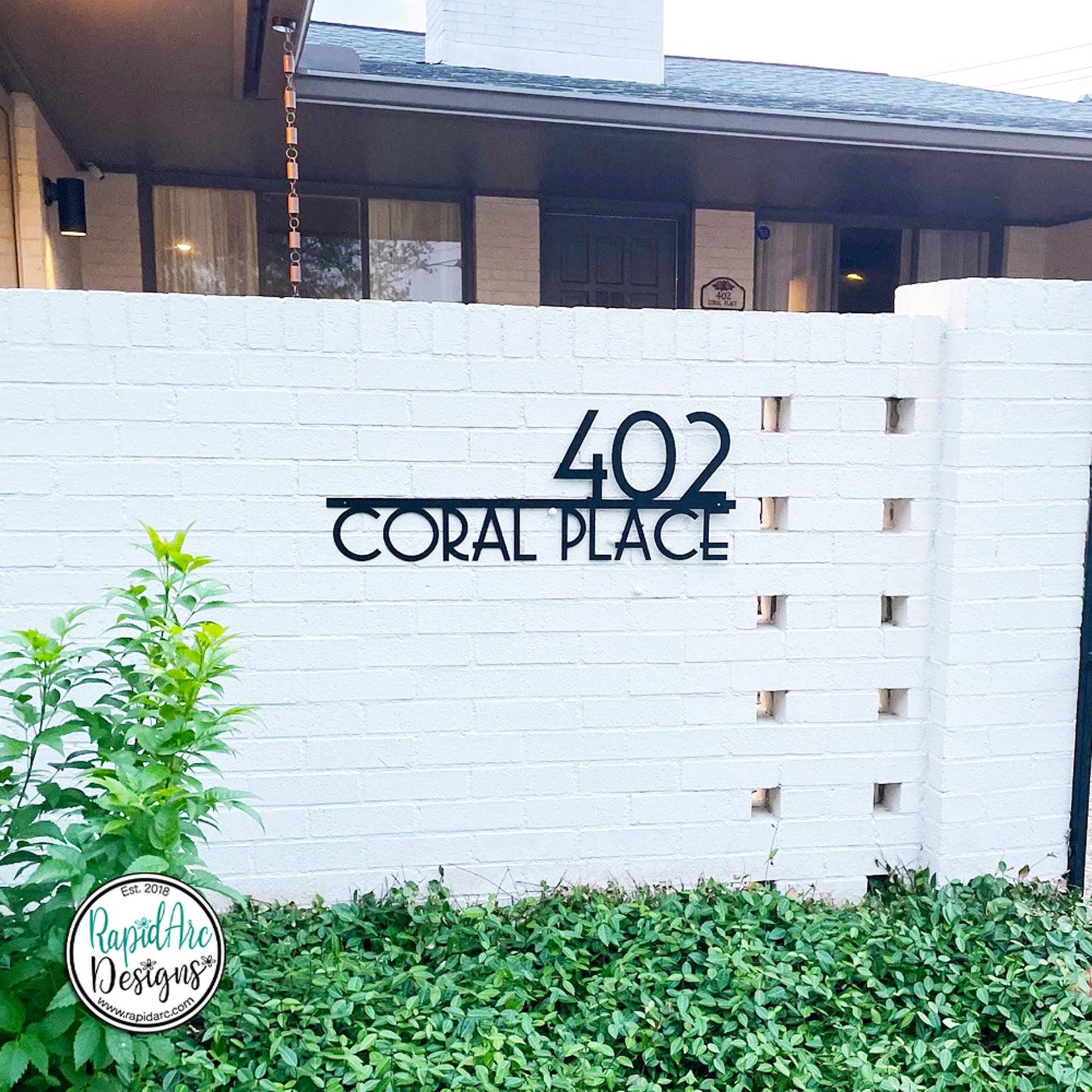 Mid Century Metal House Number Sign / Street Name