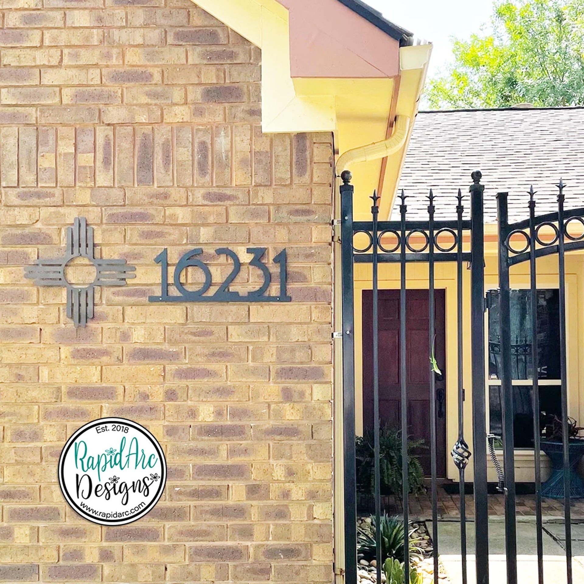 5" and 8" Tall Numbers Mid Century Metal House Number Sign