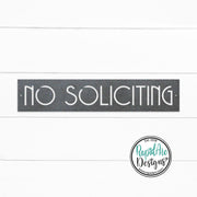 No Soliciting Metal Sign | MCM Font | Wall Mounted | Powder Coated Steel Property Signage
