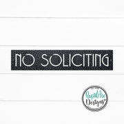 No Soliciting Metal Sign | MCM Font | Wall Mounted | Powder Coated Steel Property Signage