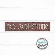 No Soliciting Metal Sign | MCM Font | Wall Mounted | Powder Coated Steel Property Signage