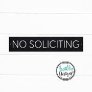 No Soliciting Metal Sign | Modern Deco Font | Wall Mounted | Powder Coated Steel Property Signage