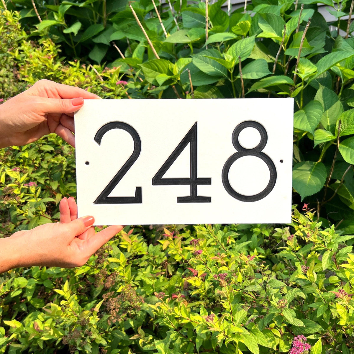 Florida Proof Modern House Numbers | Address Sign | Horizontal Address Plaque | Home Address Sign | Weather and Rust Proof | Commercial HDPE