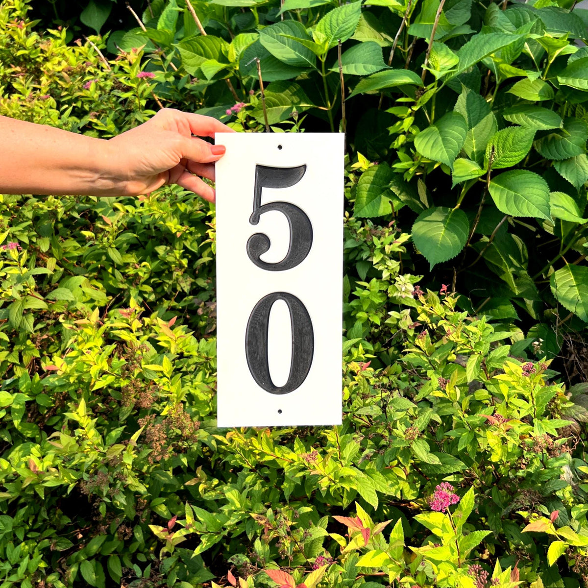 Florida Proof Modern House Numbers | Address Sign | Vertical Address Plaque | Home Address Sign | Weather and Rust Proof | Commercial HDPE