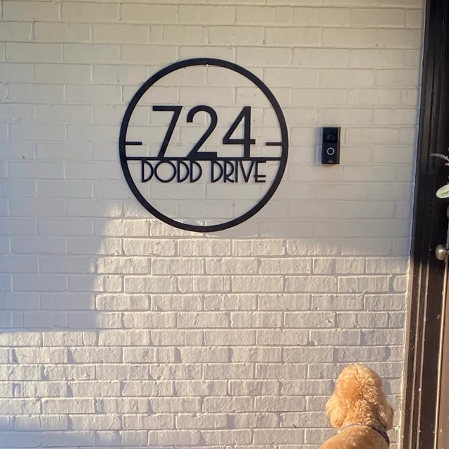 Round Address Sign
