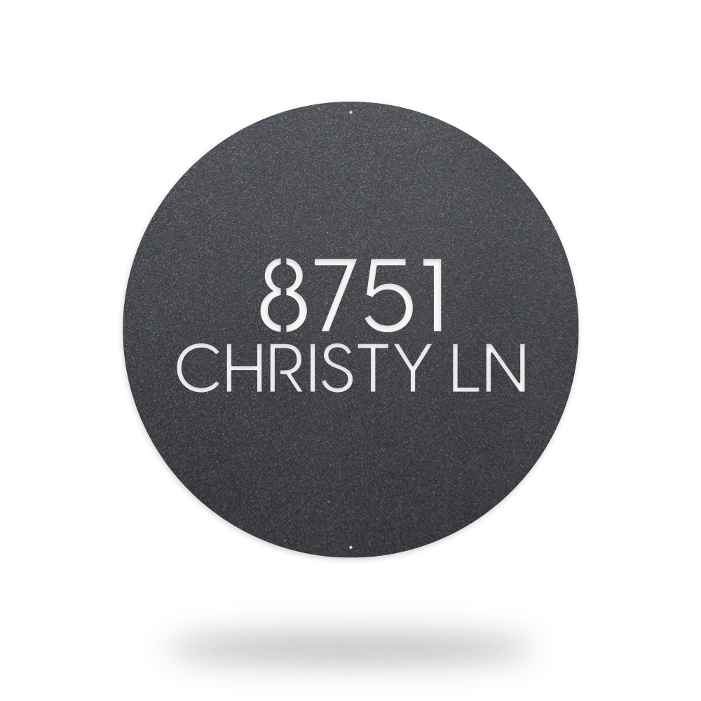 Round Address Sign Solid