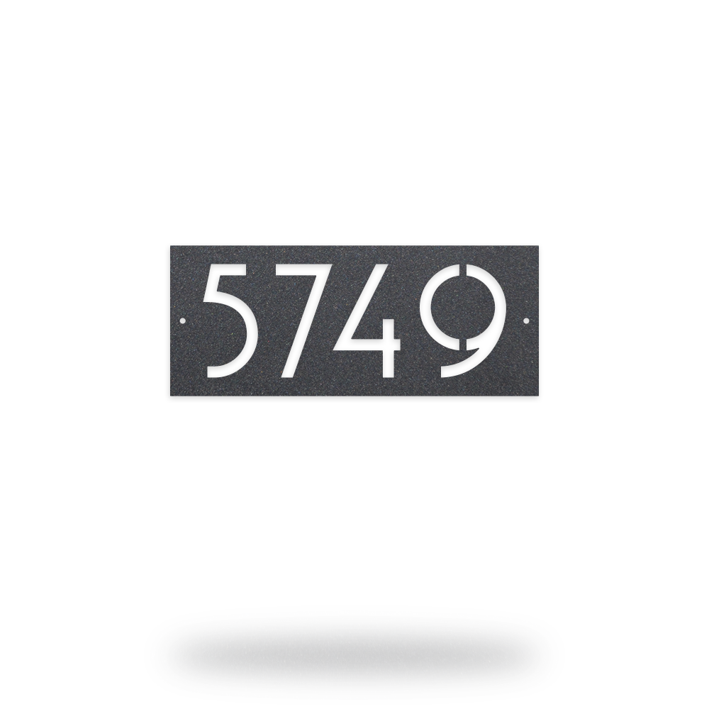 Mid Century Modern Rectangular House Number Sign