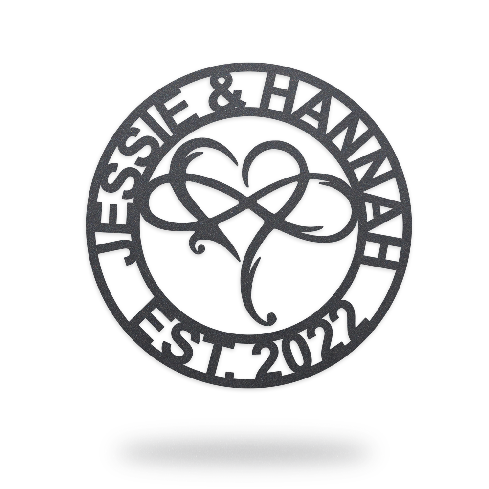 Personalized INFINITY HEART Sign with Date
