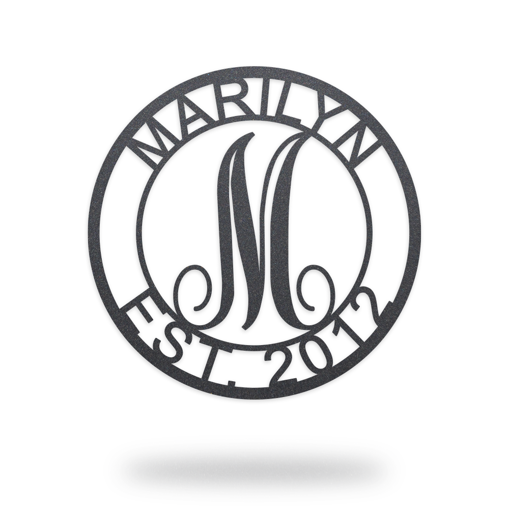 ROUND SCROLL MONOGRAM Family Name