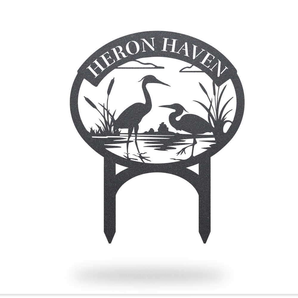 Heron Monogram with Stakes