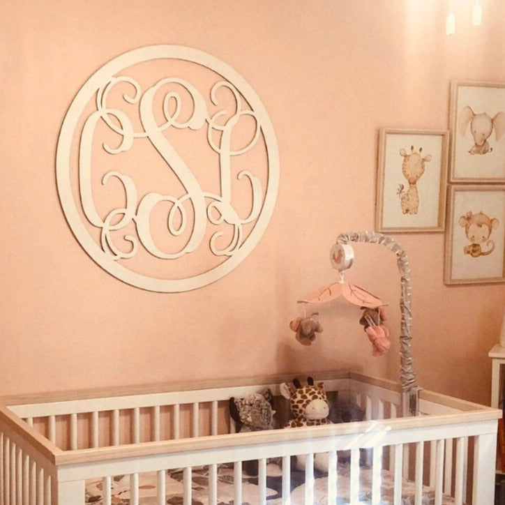 INTERLOCKING VINE TRIPLE Monogram - Personalized Initials - First Middle Last Name Monogram - Anniversary - His Her Last Name Monogram
