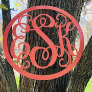 INTERLOCKING VINE TRIPLE Monogram - Personalized Initials - First Middle Last Name Monogram - Anniversary - His Her Last Name Monogram