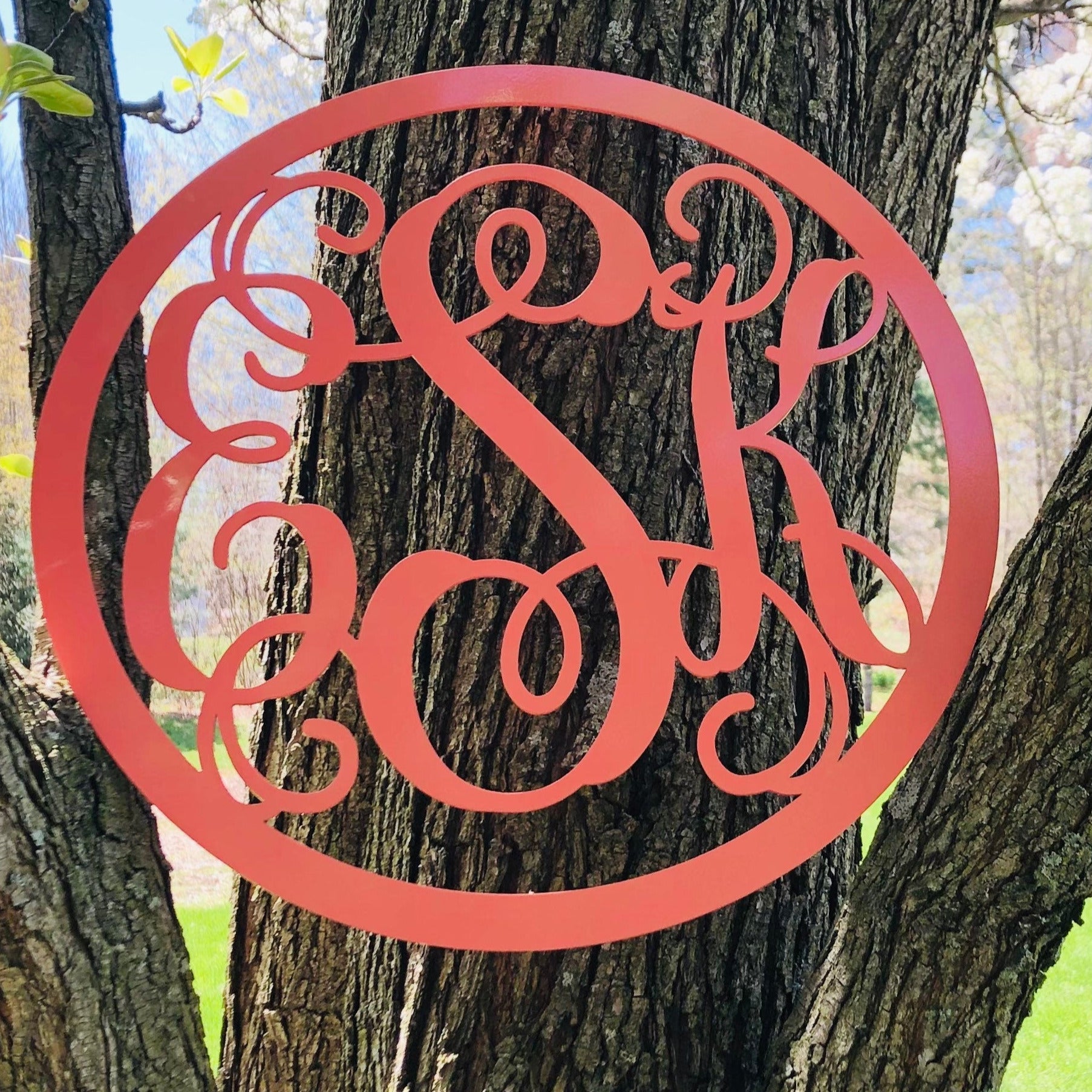 INTERLOCKING VINE TRIPLE Monogram - Personalized Initials - First Middle Last Name Monogram - Anniversary - His Her Last Name Monogram