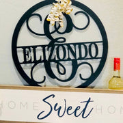 CIRCLE Split Letter Monogram - Personalized Metal Family Name Sign-Metal Art-Custom Last Name Sign-Wall Hanger-Metal Wall Decor-Wedding Gift