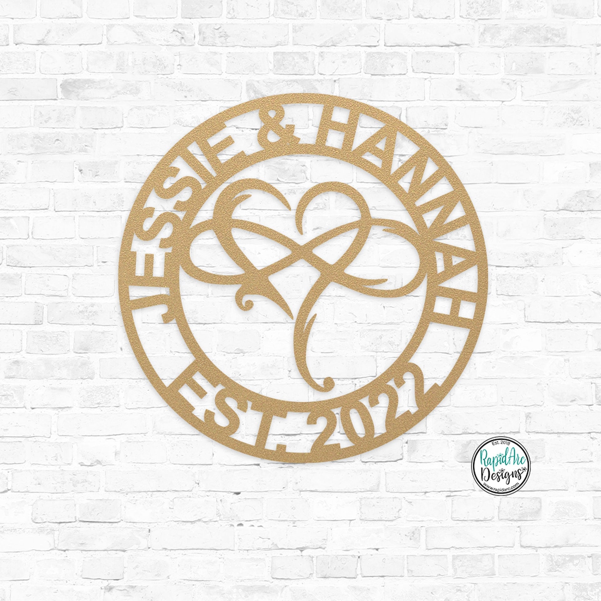 Personalized INFINITY HEART Sign with Date- Custom Metal Sign- Infinity Symbol Name Sign- Wedding Gift - Anniversary Gift- Metal Wall Art