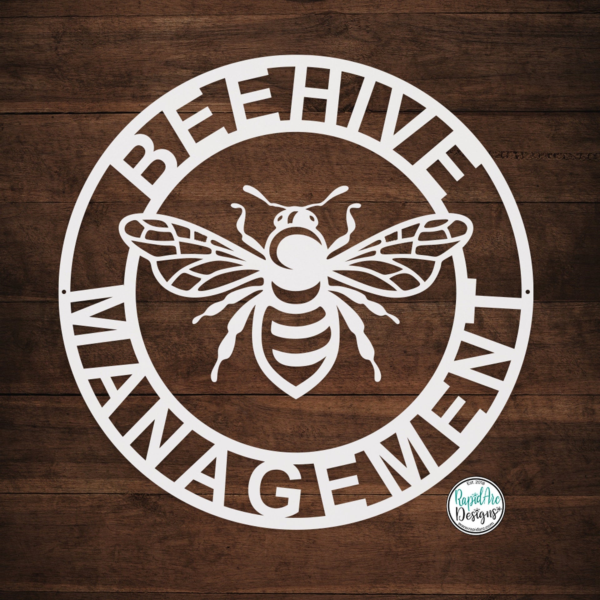 Customizable BEE Management Metal Sign- Bee Keeper- Porch Garden Outdoor Decor- Bee Lovers Gift- Honey Bee Hive- Apiary Sign- Metal Wall Art