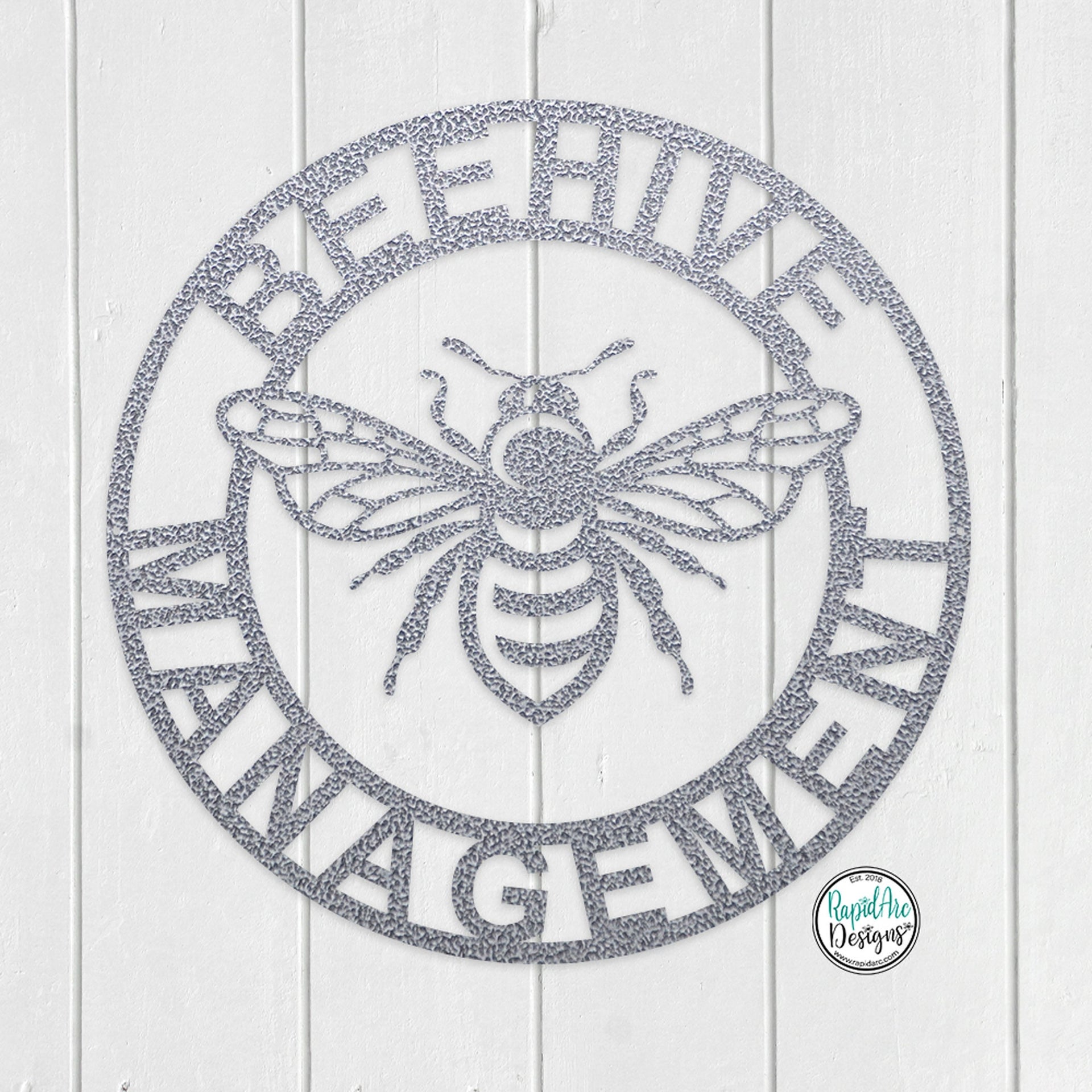 Customizable BEE Management Metal Sign- Bee Keeper- Porch Garden Outdoor Decor- Bee Lovers Gift- Honey Bee Hive- Apiary Sign- Metal Wall Art