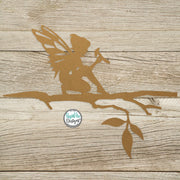 Fairy Sitting on Branch - Metal Tree Stake - Fairy Decor - Metal Garden Art - Tree Art - Fairy Gift - Outdoor Decor - Fairy on a Branch