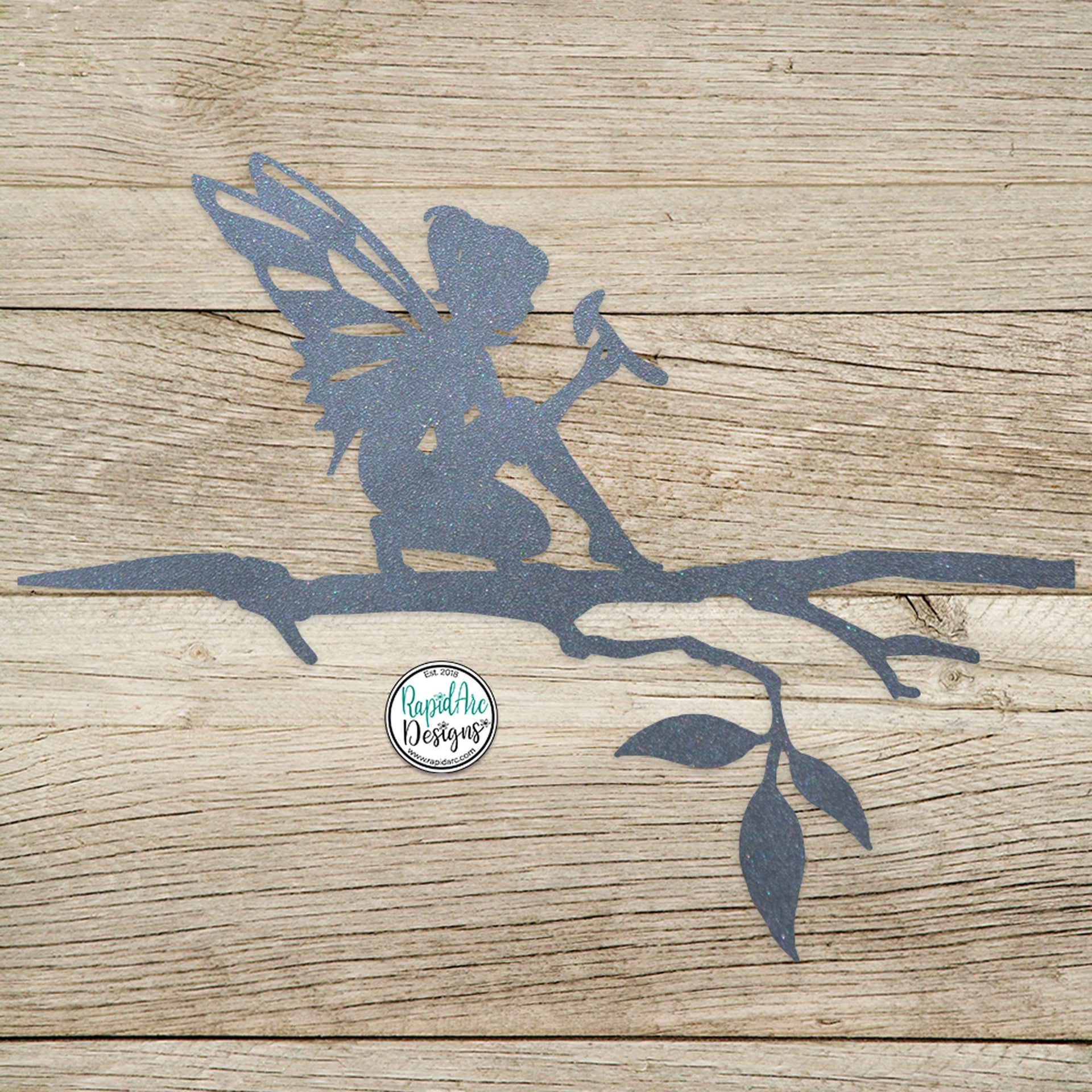 Fairy Sitting on Branch - Metal Tree Stake - Fairy Decor - Metal Garden Art - Tree Art - Fairy Gift - Outdoor Decor - Fairy on a Branch
