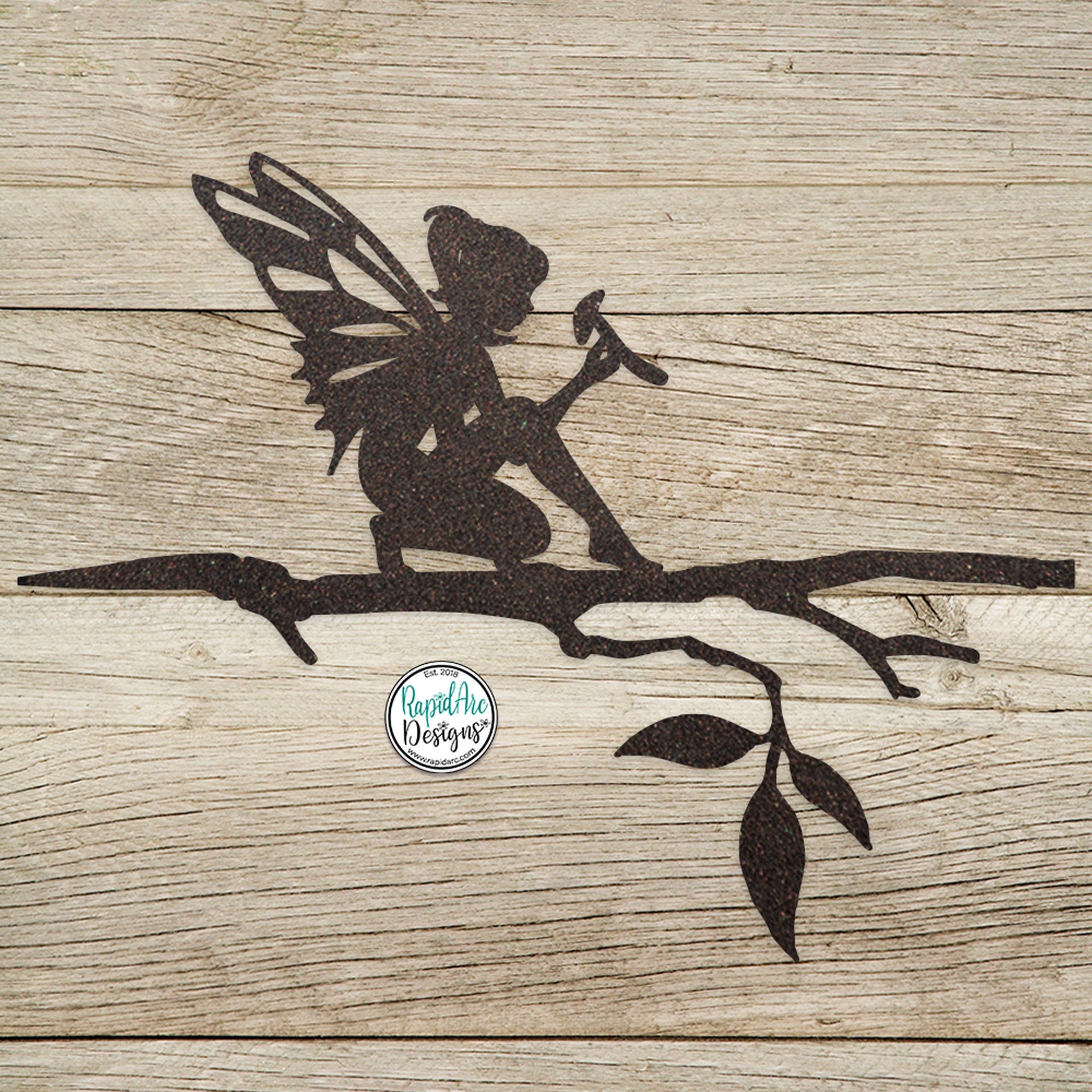 Fairy Sitting on Branch - Metal Tree Stake - Fairy Decor - Metal Garden Art - Tree Art - Fairy Gift - Outdoor Decor - Fairy on a Branch