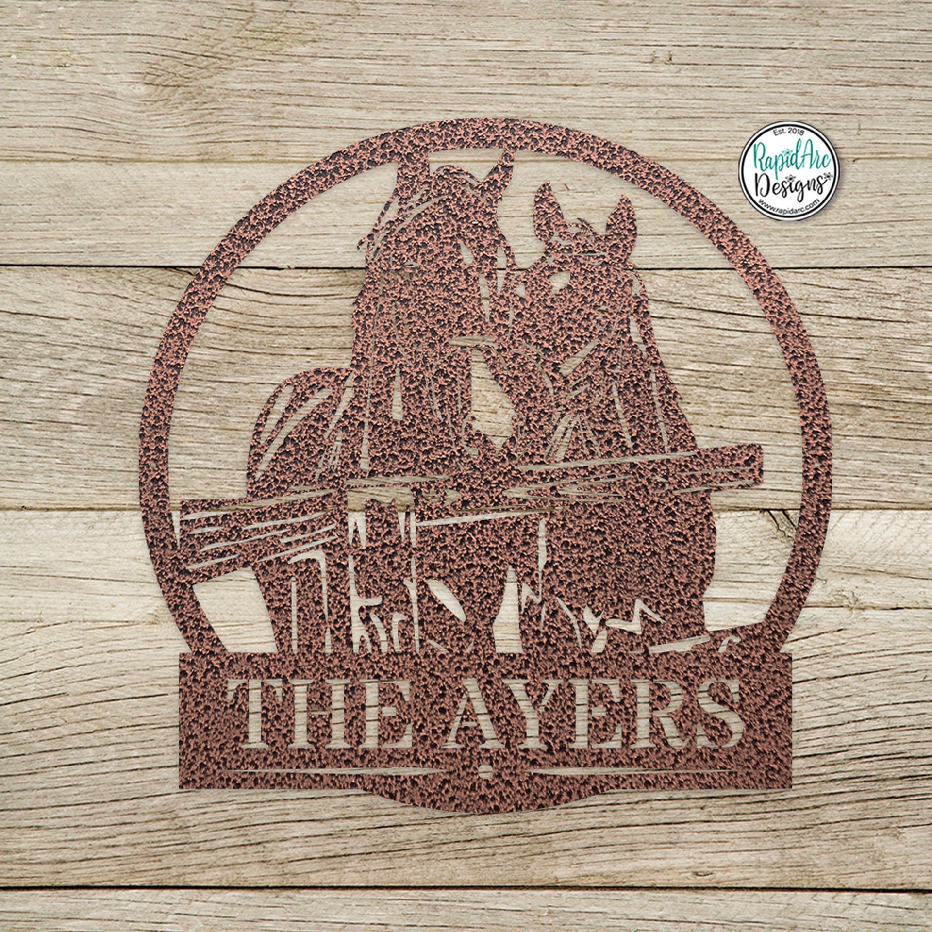 Custom Horses Last Name Sign - Personalized Metal Horse Sign- Horses at the Fence - Outdoor Decor- Horse Lover Gift - Metal Horse Art