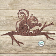 Squirrel on a Branch - Metal Tree Stake - Squirrel Lovers Gift - Metal Garden Art - Tree Art - Outdoor Decor - Squirrel on a Branch