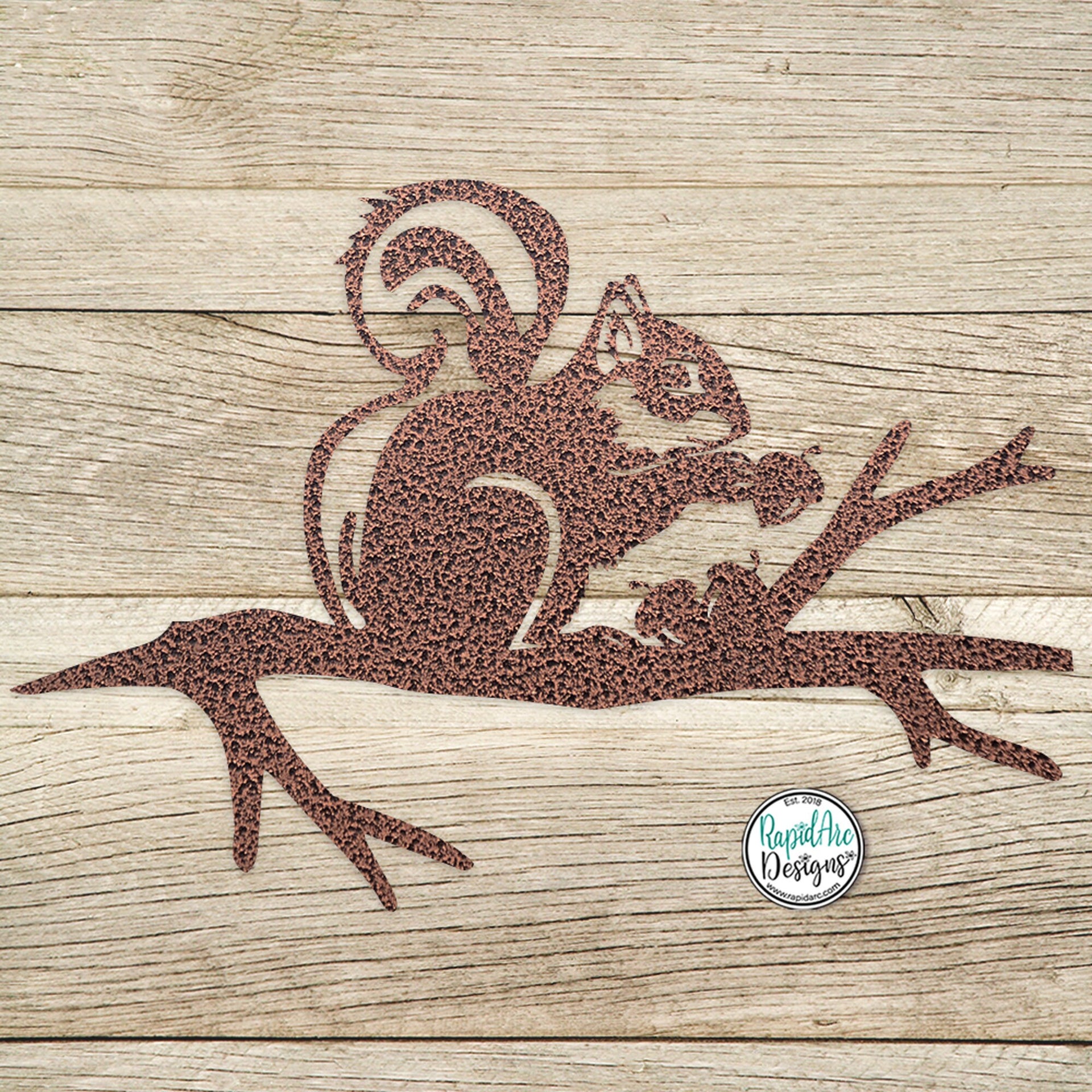 Squirrel on a Branch - Metal Tree Stake - Squirrel Lovers Gift - Metal Garden Art - Tree Art - Outdoor Decor - Squirrel on a Branch