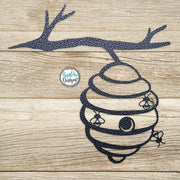 Bee Hive on a Branch - Metal Tree Stake - Bee Lovers Gift - Metal Garden Art - Honey Bees - Tree Art - Outdoor Decor - Bee Hive on a Branch
