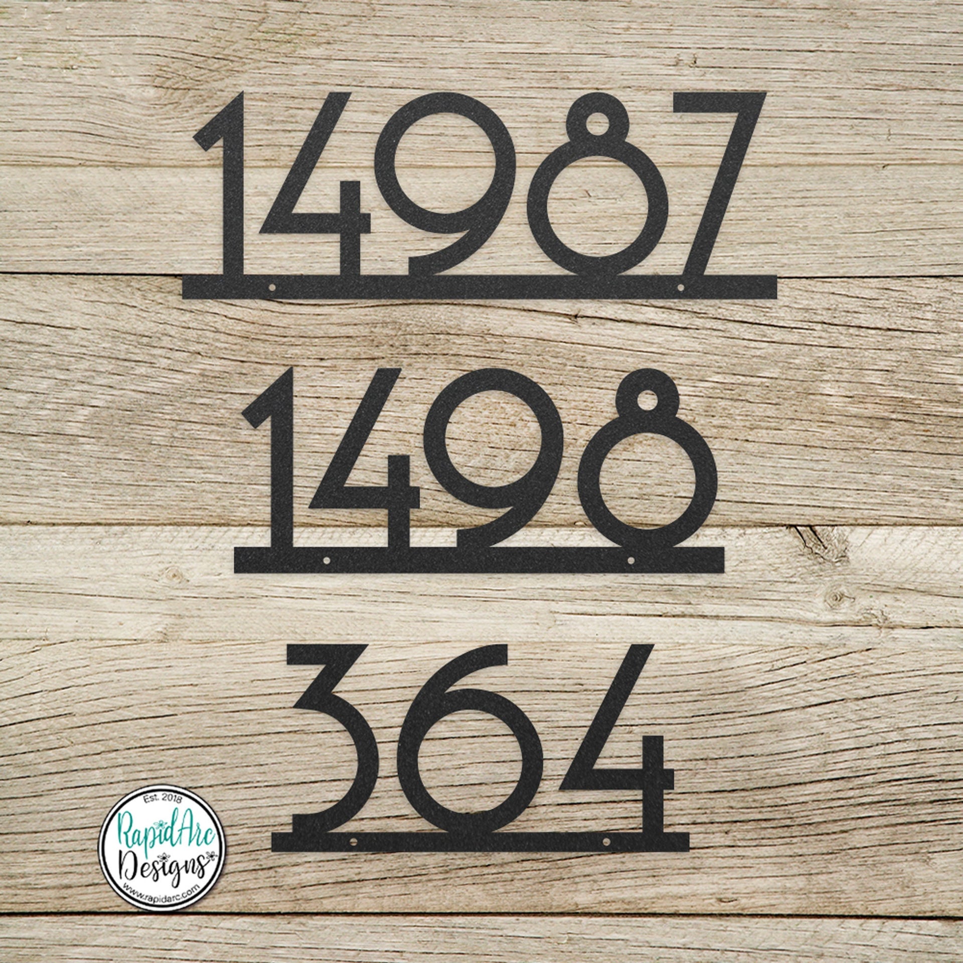 Mid Century 3 or 4 Inch Metal House Number Sign -  Address Number Sign - Modern Address Sign - Retro Style Numbers - MCM Address 3"/ 4" Sign