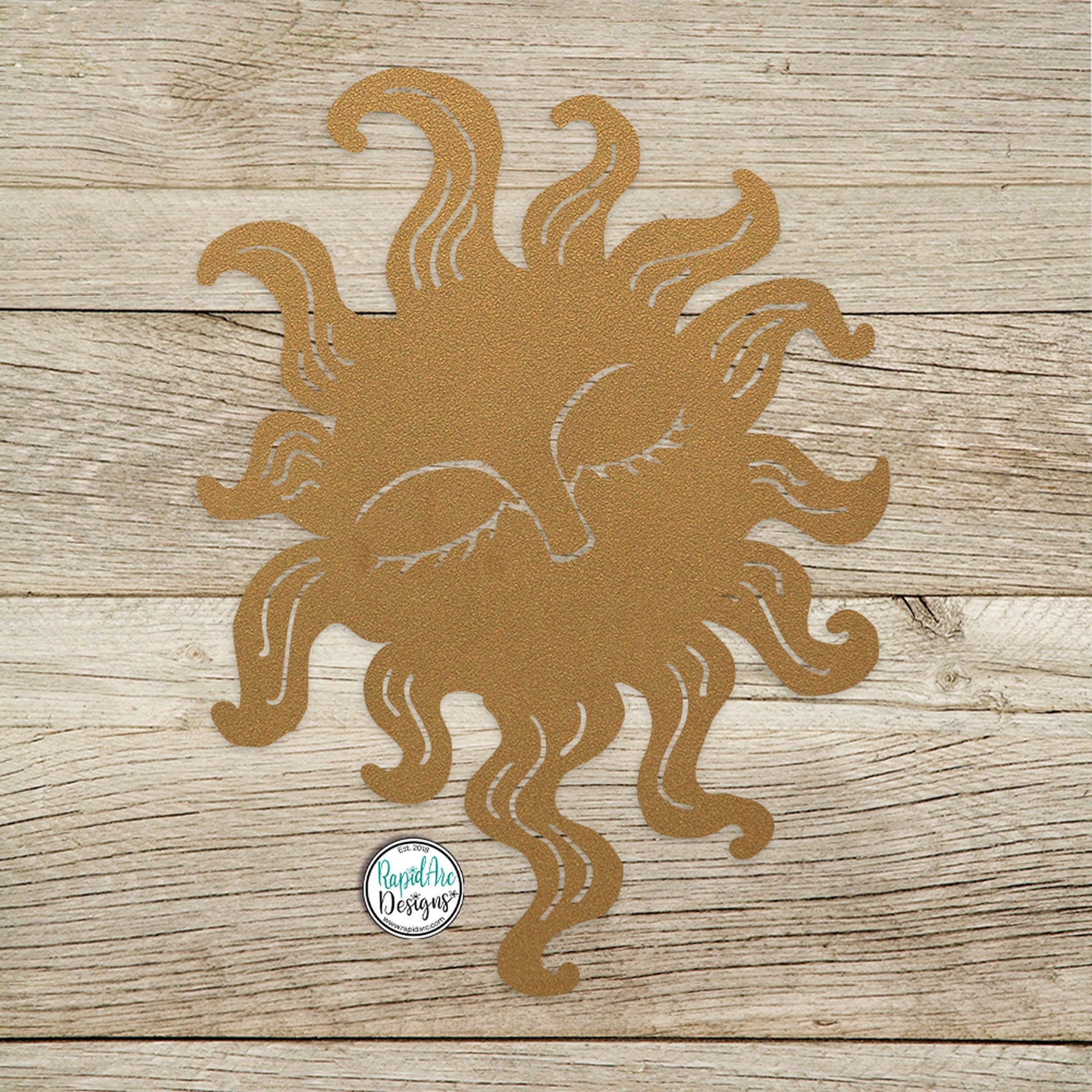 Porcelina™ Sun - Original Hand Drawn Design - Unique Metal Sun - Outdoor Garden Patio Decor - Hand Drawn Metal Sun - Custom Metal Wall Art