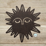 Metal Porcelina™ Gazing Sun - Hand Drawn Design - Unique Hand Drawn Sun - Outdoor Garden Art - Patio Porch Decor - Custom Metal Wall Art