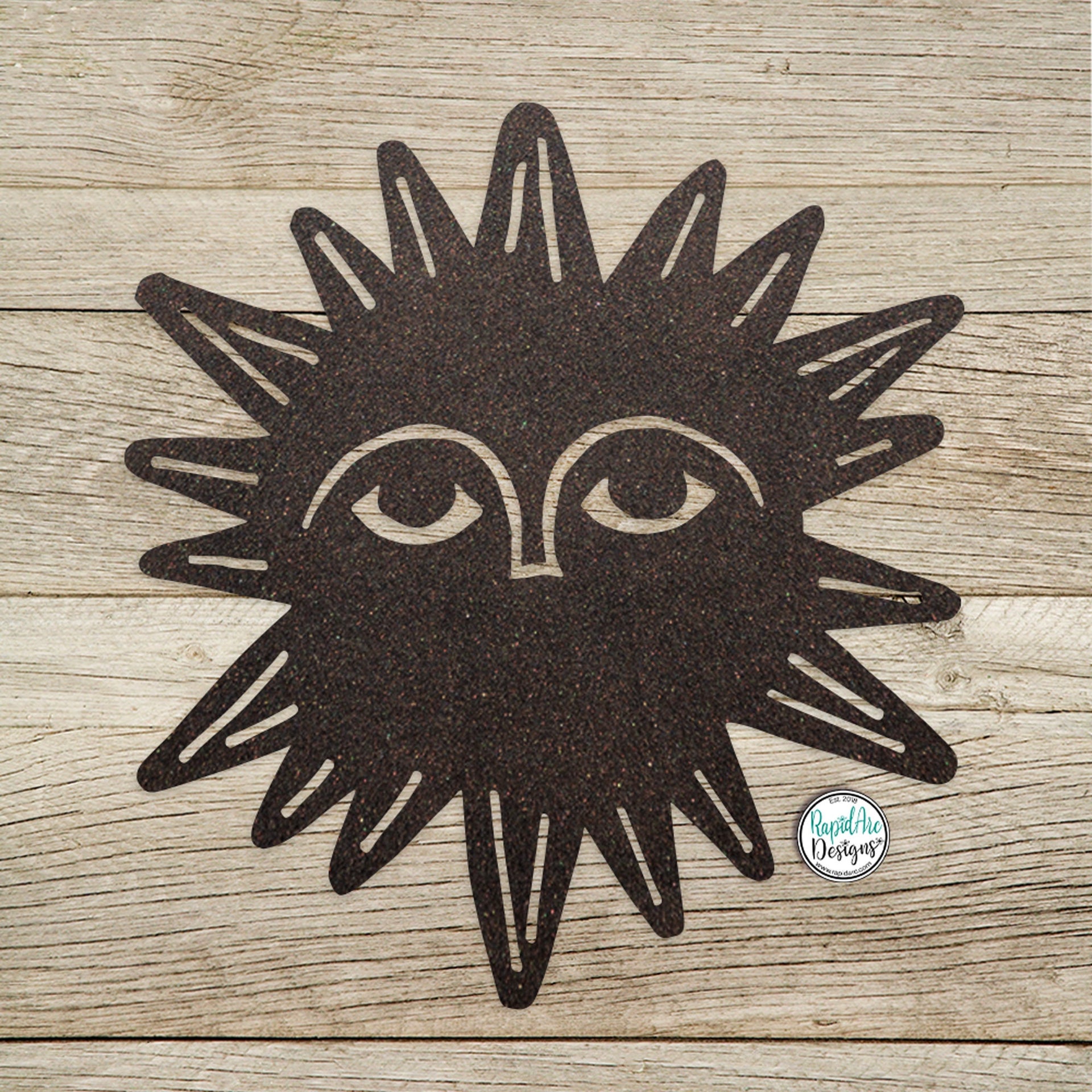 Metal Porcelina™ Gazing Sun - Hand Drawn Design - Unique Hand Drawn Sun - Outdoor Garden Art - Patio Porch Decor - Custom Metal Wall Art