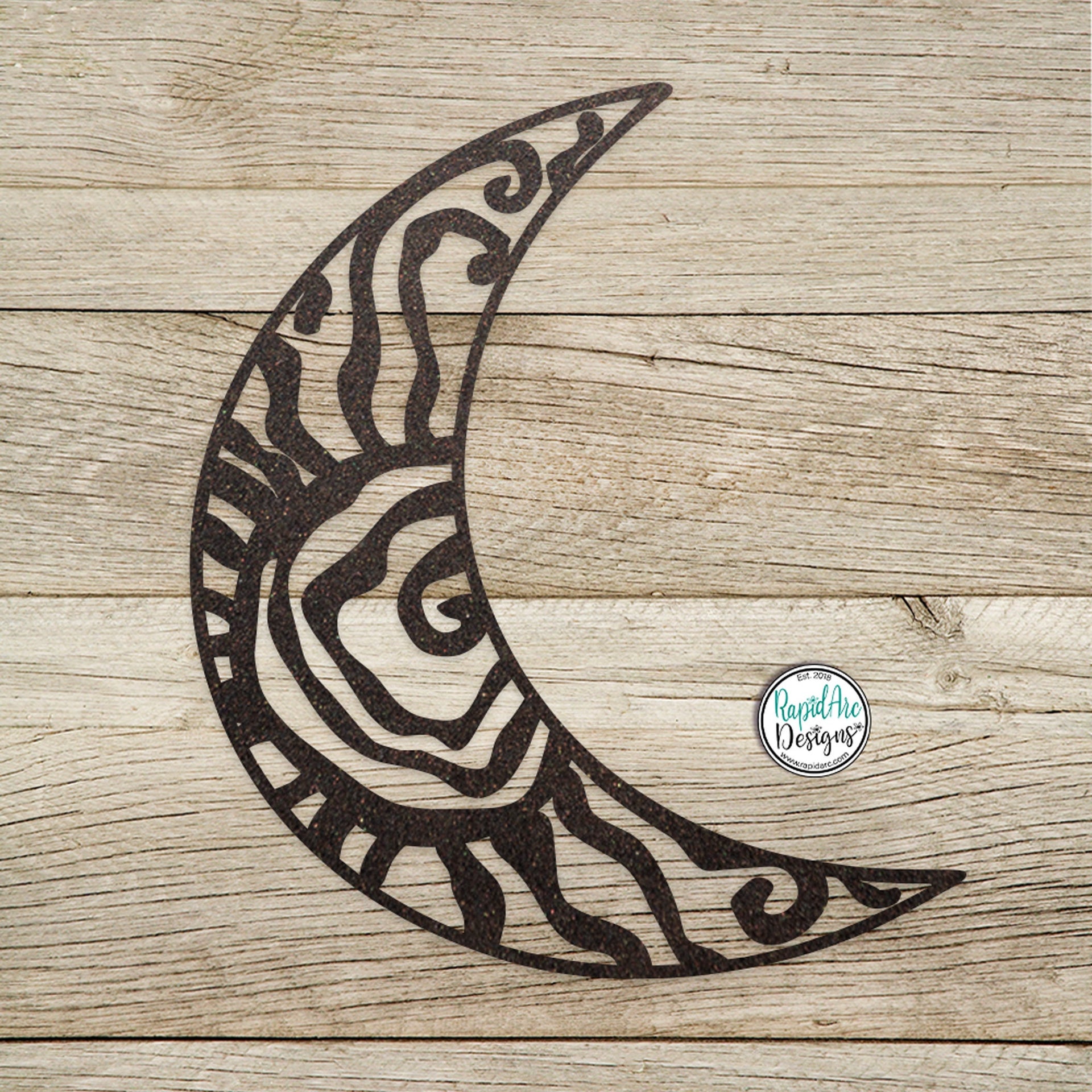 Wacky Moon - To Match our Original Hippie Fun Wacky Sun - Unique Metal Cresent Moon - Outdoor Garden Patio Decor - Custom Metal Wall Art