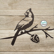 Cardinal on a Branch Metal Tree Stake - Bird Lovers Gift - Metal Garden Art - Metal Tree Art - Outdoor Home Decor - Cardinal on a Branch