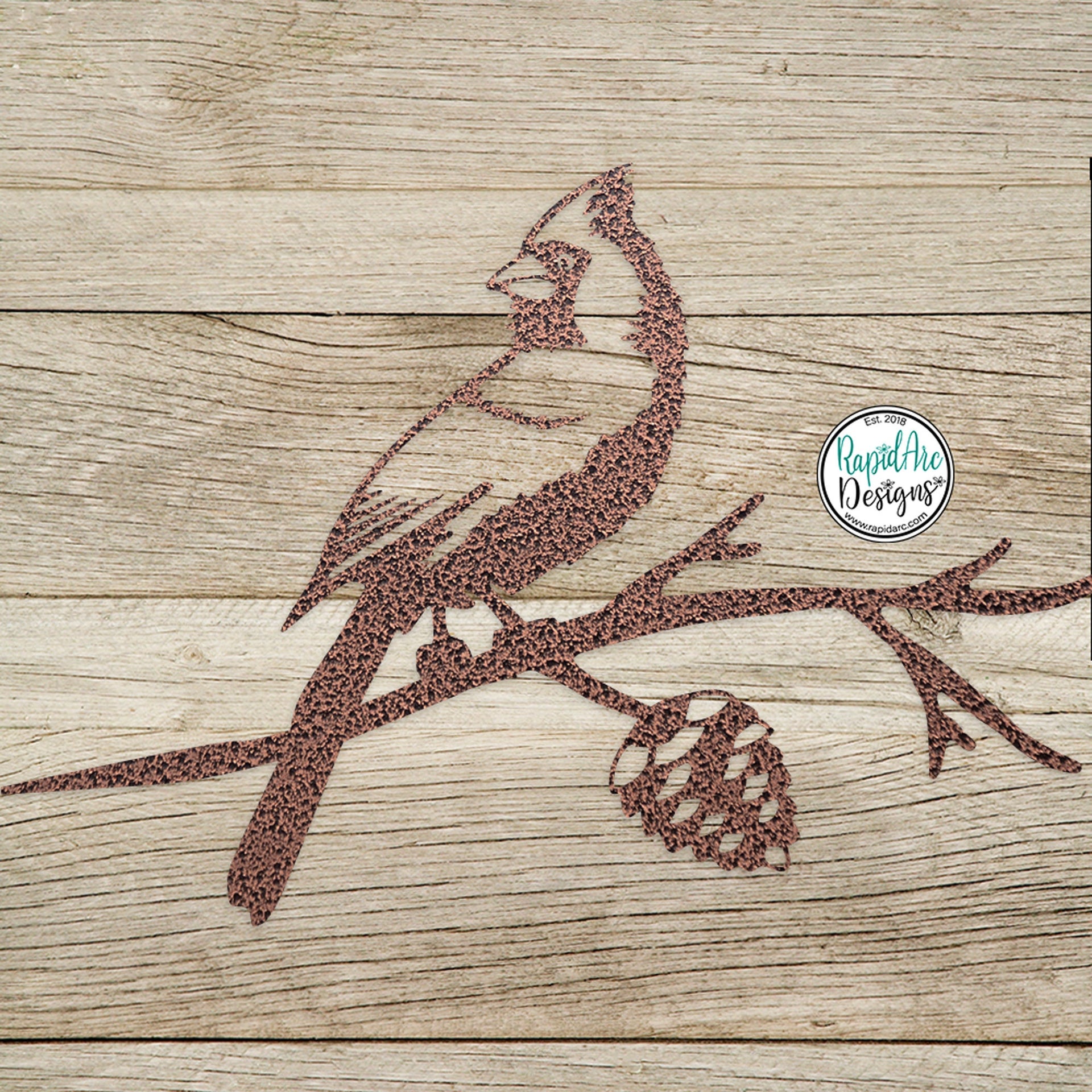 Cardinal on a Branch Metal Tree Stake - Bird Lovers Gift - Metal Garden Art - Metal Tree Art - Outdoor Home Decor - Cardinal on a Branch
