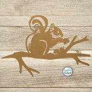 Squirrel on a Branch - Metal Tree Stake - Squirrel Lovers Gift - Metal Garden Art - Tree Art - Outdoor Decor - Squirrel on a Branch
