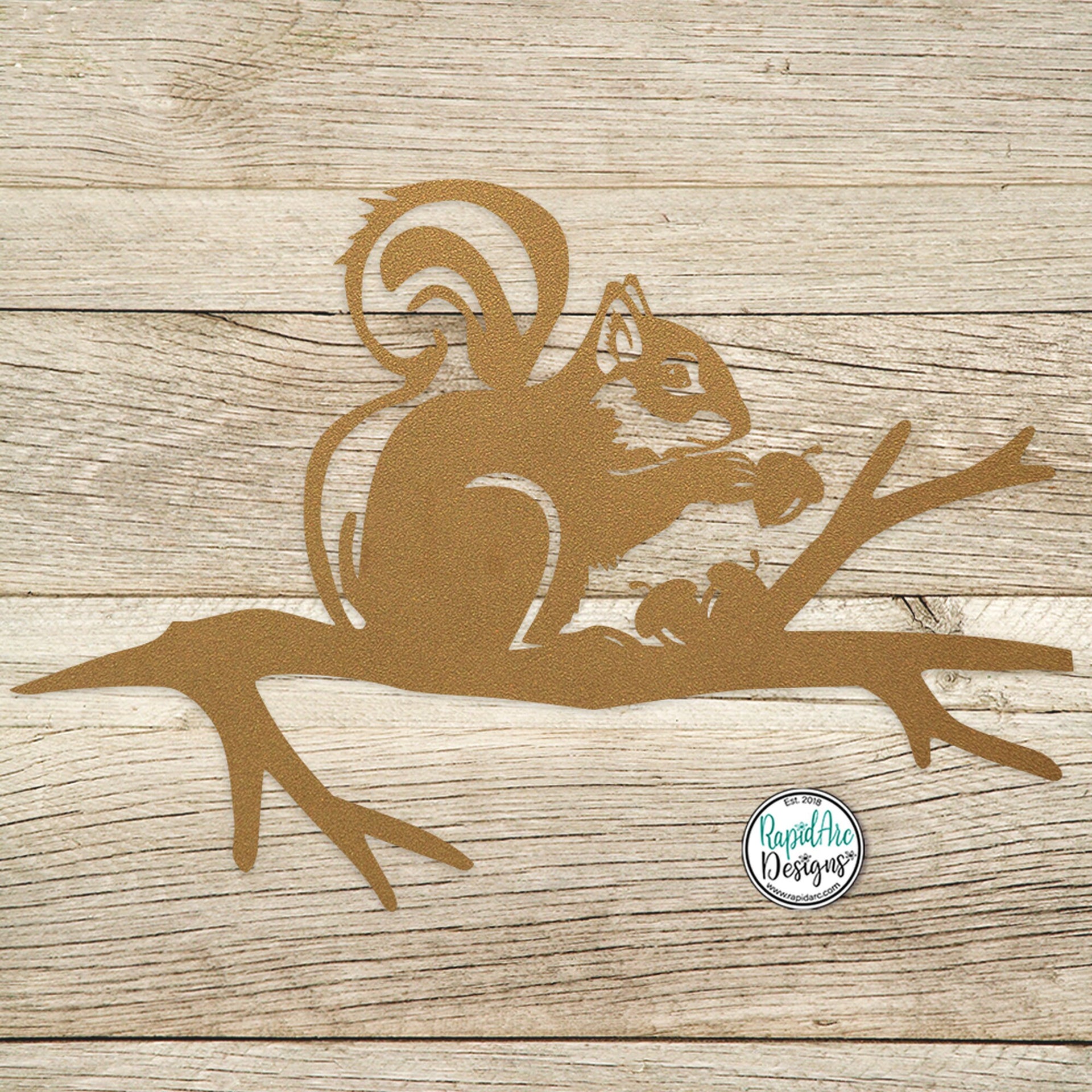 Squirrel on a Branch - Metal Tree Stake - Squirrel Lovers Gift - Metal Garden Art - Tree Art - Outdoor Decor - Squirrel on a Branch