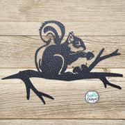 Squirrel on a Branch - Metal Tree Stake - Squirrel Lovers Gift - Metal Garden Art - Tree Art - Outdoor Decor - Squirrel on a Branch