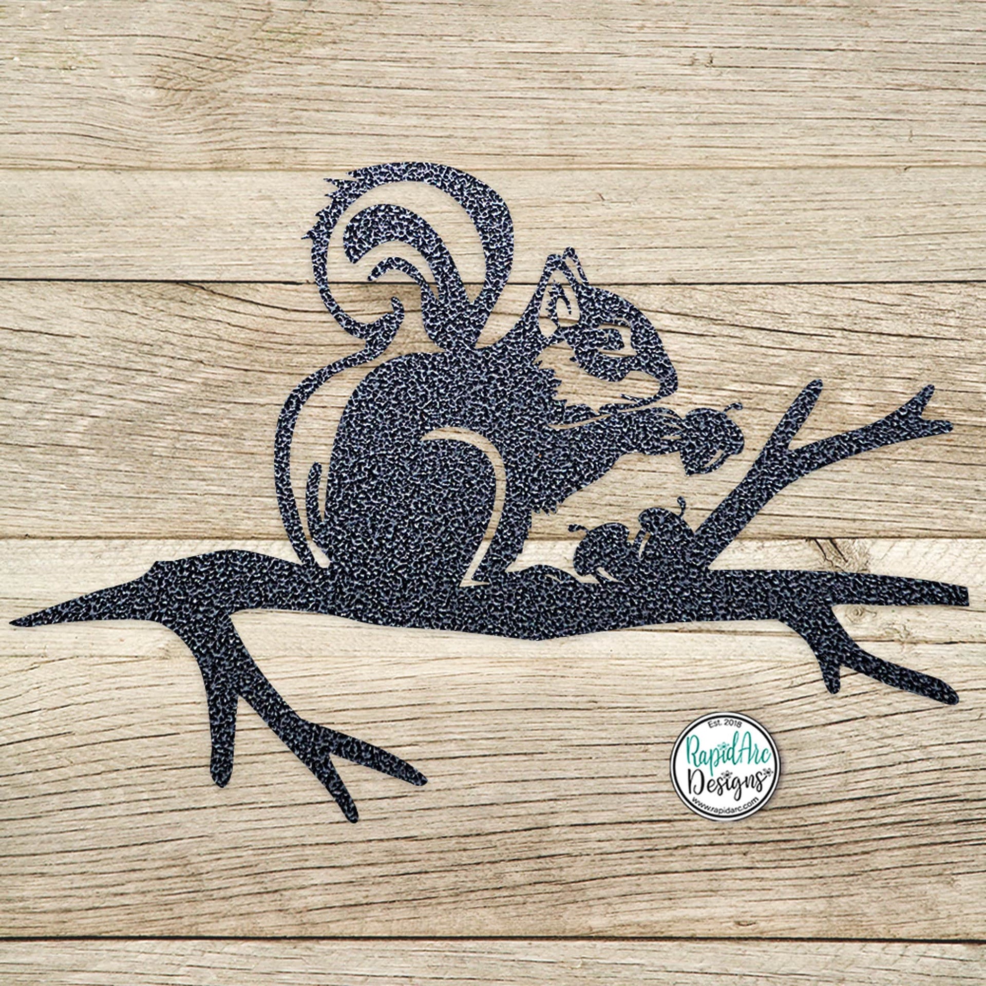 Squirrel on a Branch - Metal Tree Stake - Squirrel Lovers Gift - Metal Garden Art - Tree Art - Outdoor Decor - Squirrel on a Branch